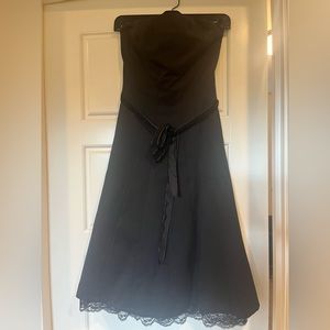 Vintage Express brand, full skirted, black formal dress. Strapless, size 2.